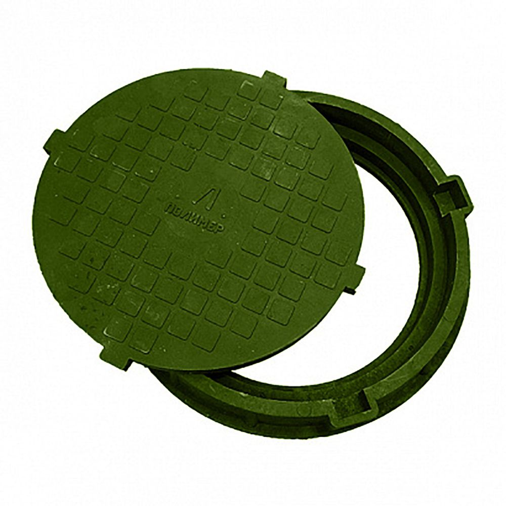 Люк канализационный полимерный садовый 560 мм до 3 тонн зелёный  #1
