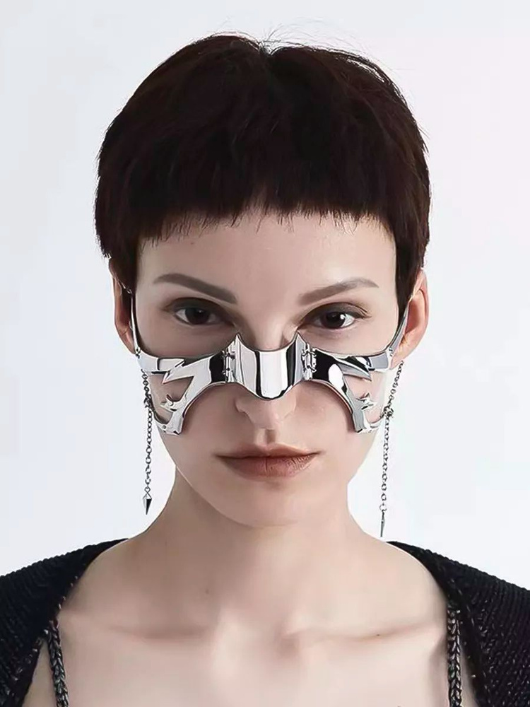 Металлическая маска цепочка на лицо y2k - купить по доступным ценам в ...