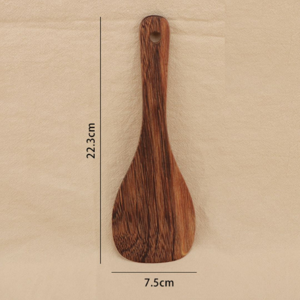 Лопатка кухонная деревянная широкая с короткой ручкой #1
