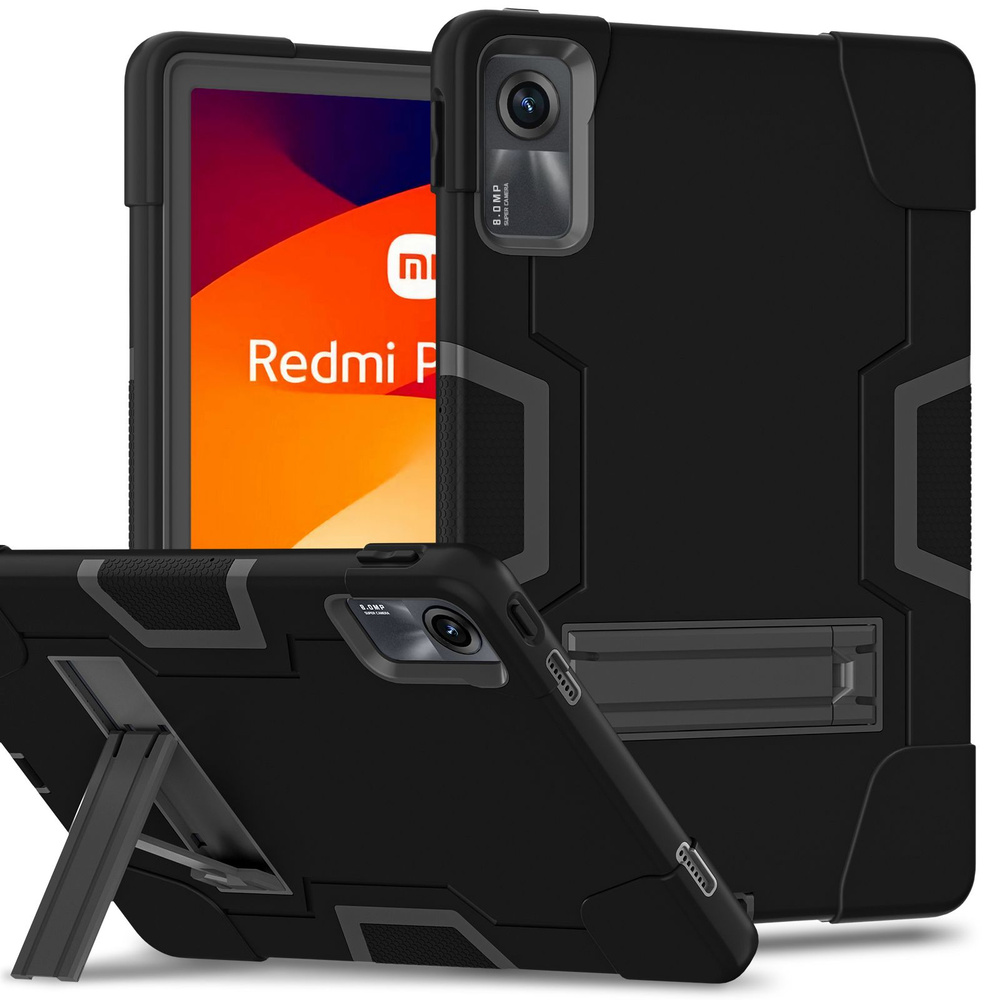 Чехол для Xiaomi Redmi Pad SE 11 дюймов 2023 многократная защита тяжелый чехолс кронштейном ,контрастный #1