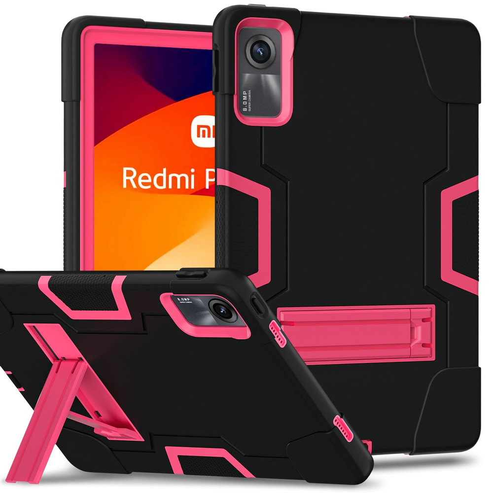 Чехол для Xiaomi Redmi Pad SE 11 дюймов 2023 многократная защита тяжелый чехолс кронштейном ,контрастный #1