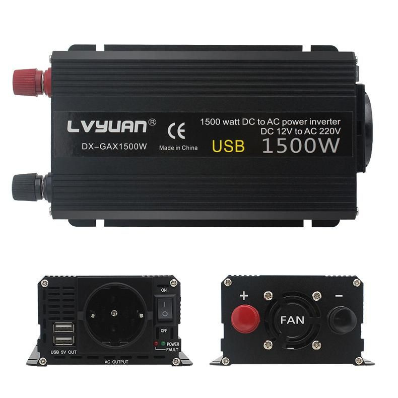 Автомобильный преобразователь напряжения 1500 Вт 12В-220В инвертор ...