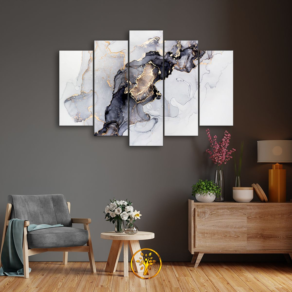 Модульная картина для интерьера на стену "Мрамор" 80х140 см  #1