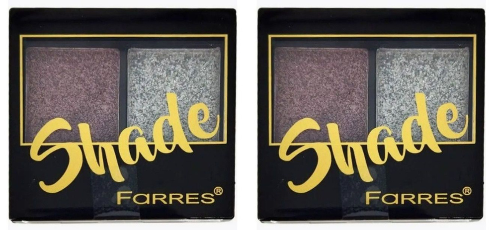 Farres cosmetics Тени для век Shade, 2-х цветные, №11 Туап с розовым оттенком/серебро, 2 шт  #1