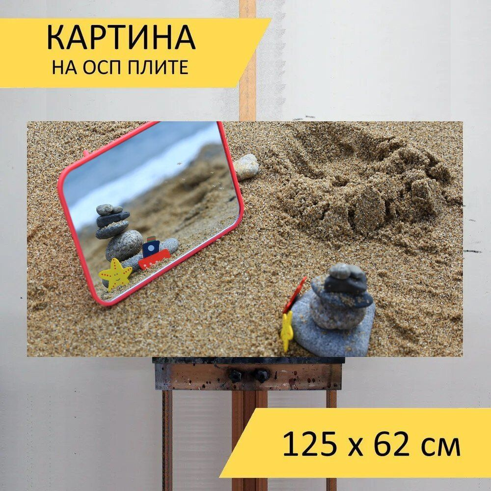 LotsPrints Картина "Песок, пляж, вставить 33", 125  х 62 см #1