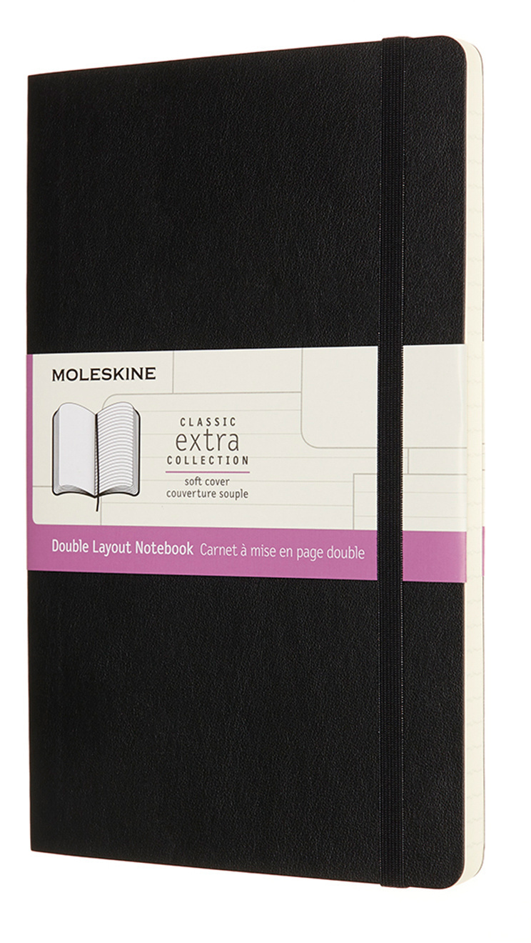 Блокнот Moleskine CLASSIC SOFT DOUBLE NB313SBK Large 130х210мм 192стр. линейка/нелинованный мягкая о