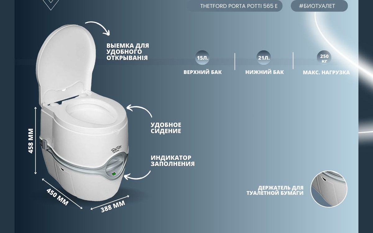 Биотуалет Porta Potti 565 E характеристики