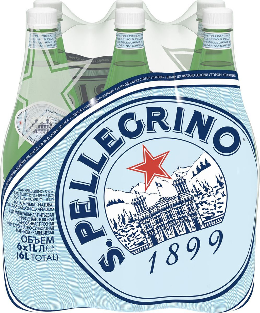 Sanpellegrino напитки Вода Минеральная Газированная 1000мл. 6шт  #1