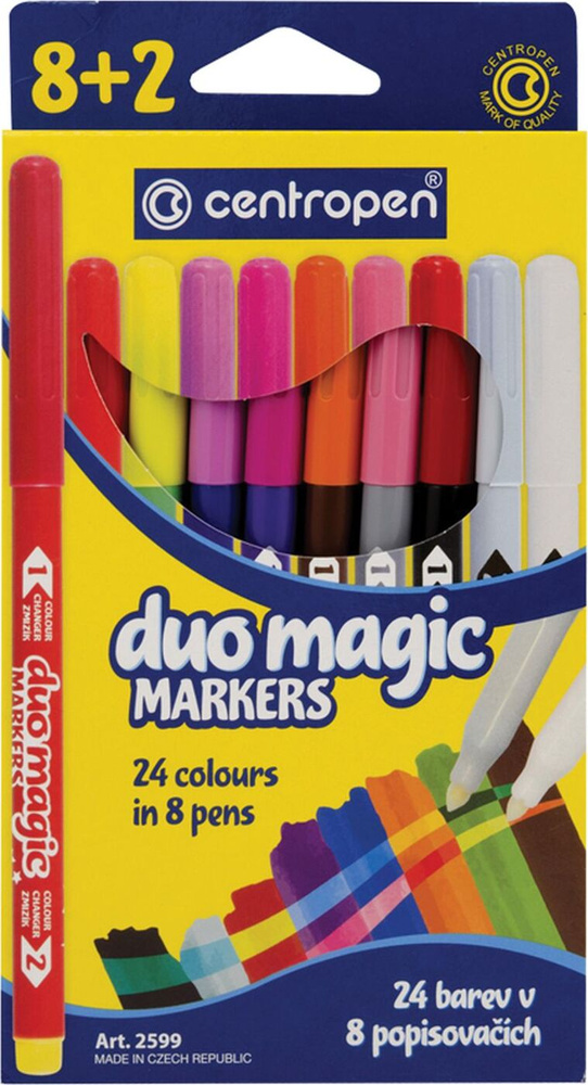 Набор фломастеров Centropen Duo Magic, меняющие цвет, на водной основе, 8 шт  #1