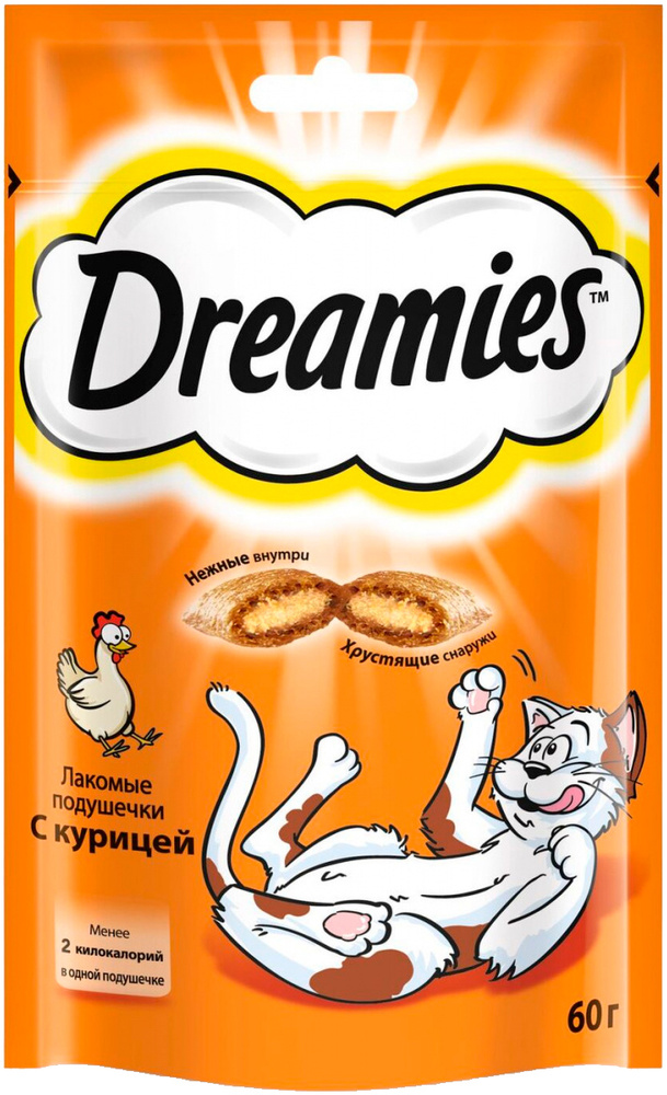 Лакомство DREAMIES для кошек подушечки с курицей (60 гр) #1