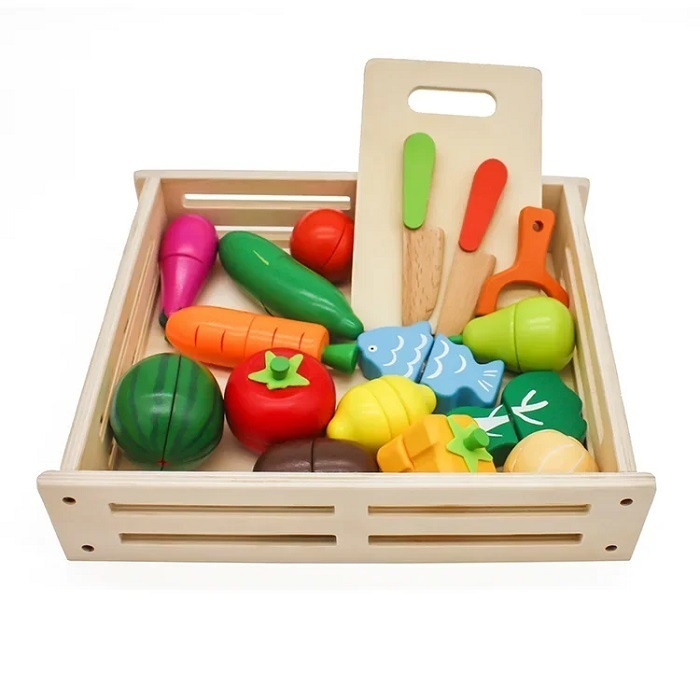 Деревянные игрушки продукты в наборах для детских игр на кухне