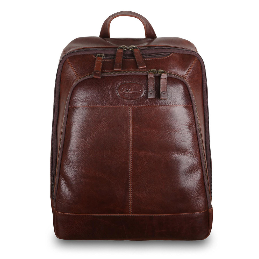 Рюкзак городской кожаный Ashwood Leather 8144 Brown #1