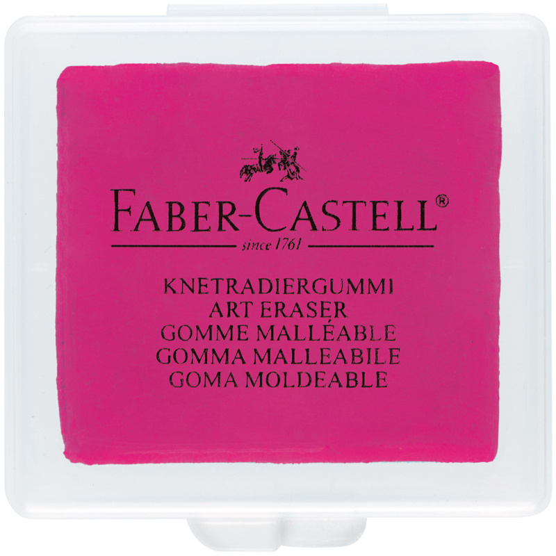 Ластик-клячка Faber-Castell, натуральный каучук, Trendy Colors, розовый, 40*35*10мм, в контейнере, 1 #1