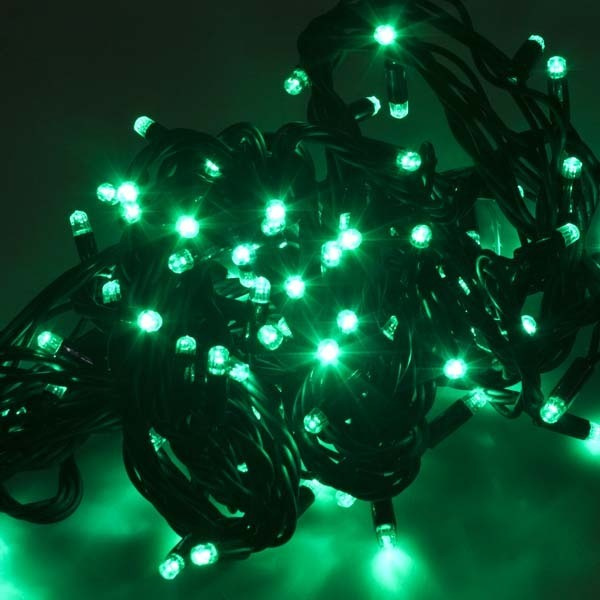 Гирлянда Нить 40м, 32V, шнур зеленого цвета, 500 LED зеленых постоянного свечения, соединяемая, с трансформатором #1