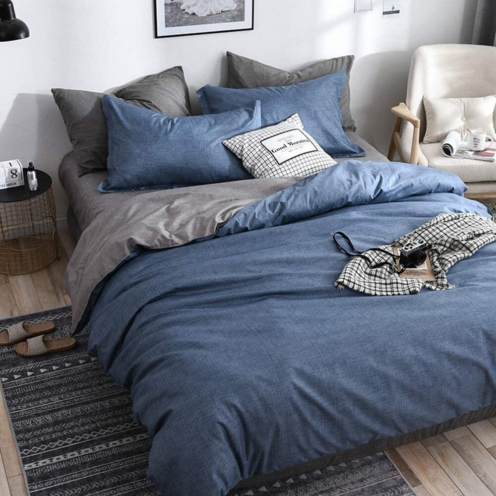 Комплект постельного белья Mency House Premium Blue 1,5 спальный, Поплин, наволочки 70х70  #1