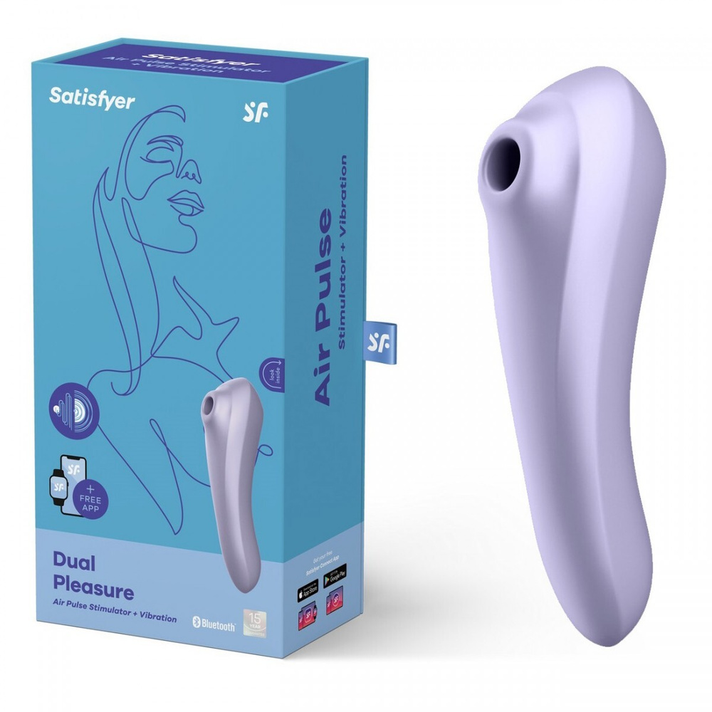 Satisfyer Вибратор Вакуумно-волновой вибромассажер Dual Pleasure, фиолетовый, 17.9 см  #1