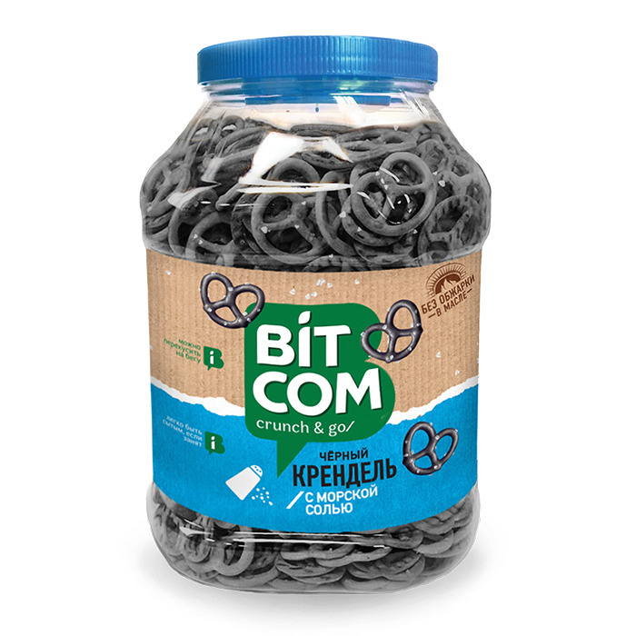 Крендель Bitcom, черные, с морской солью, 460 г #1