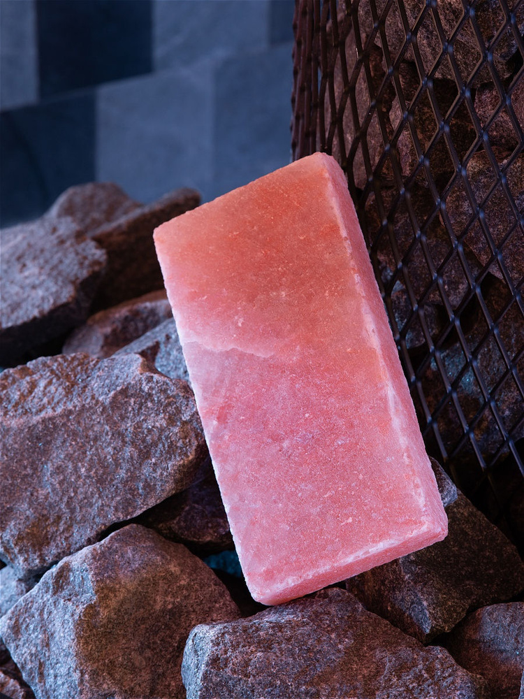 Брикет (кирпич, плитка) из гималайской соли для бани, шлифованный камень 20x10x2,5 см  #1