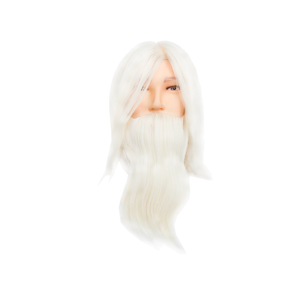 Манекен голова, модуль тренировочный "Федор", мужская, с бородой, натуральный волос горного козла, блондин #1
