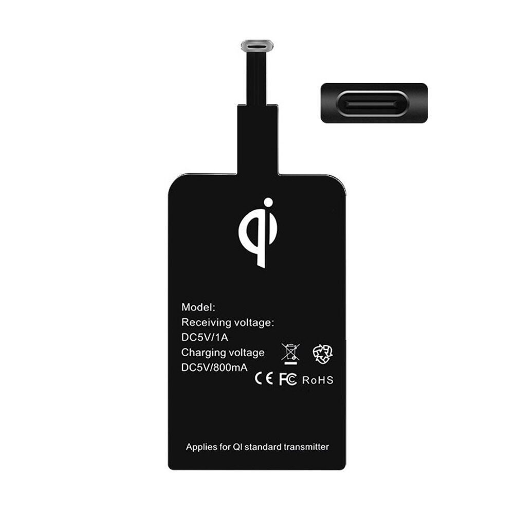 Приемник-адаптер QI беспроводной зарядки для смартфонов на Android с разъемом Micro-USB type C  #1