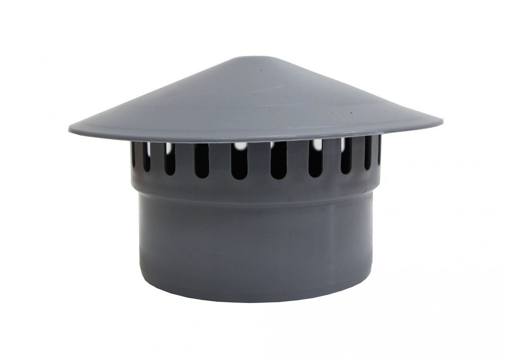Зонт вентиляционный для труб диаметром 110, серый для внутренней канализации  #1