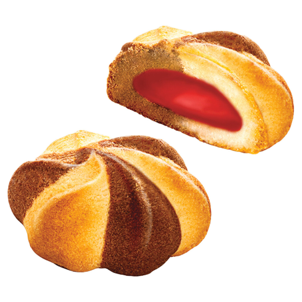 Печенье БЕЛОГОРЬЕ "Шапито", сдобное с клубничной начинкой, 2,3 кг, весовое, гофрокороб, 37-10  #1