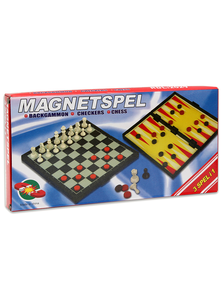 Шахматы, нарды, шашки магнитные пластиковые 3 в 1 (поле 24 см) (шанрд)  #1