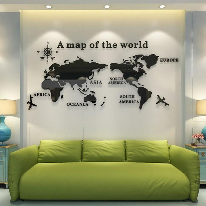 Декор настенный "Карта мира", 105 х 230 см #1