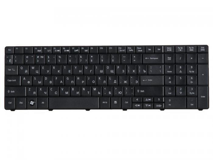 Клавиатура для ноутбука Acer Aspire E1, E1-521, E1-531, E1-531G, E1-571G, мал. Ентер, черная  #1