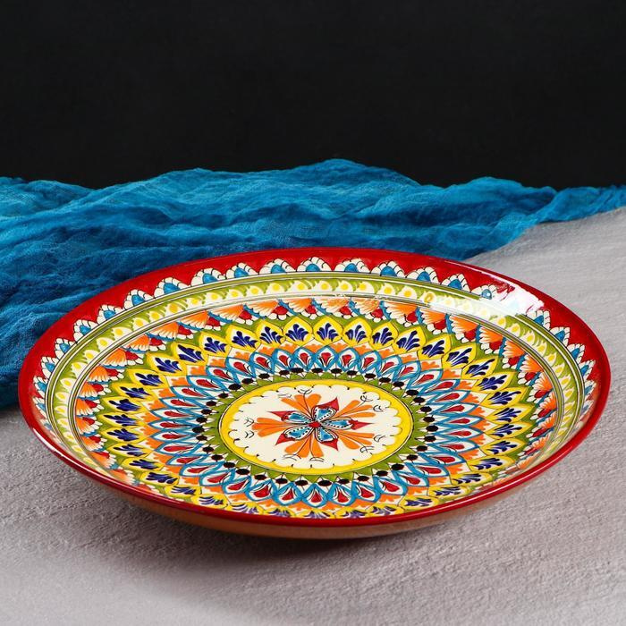 Риштанская керамика Блюдо Ляган, 1 шт, Керамика, диаметр 32 см  #1