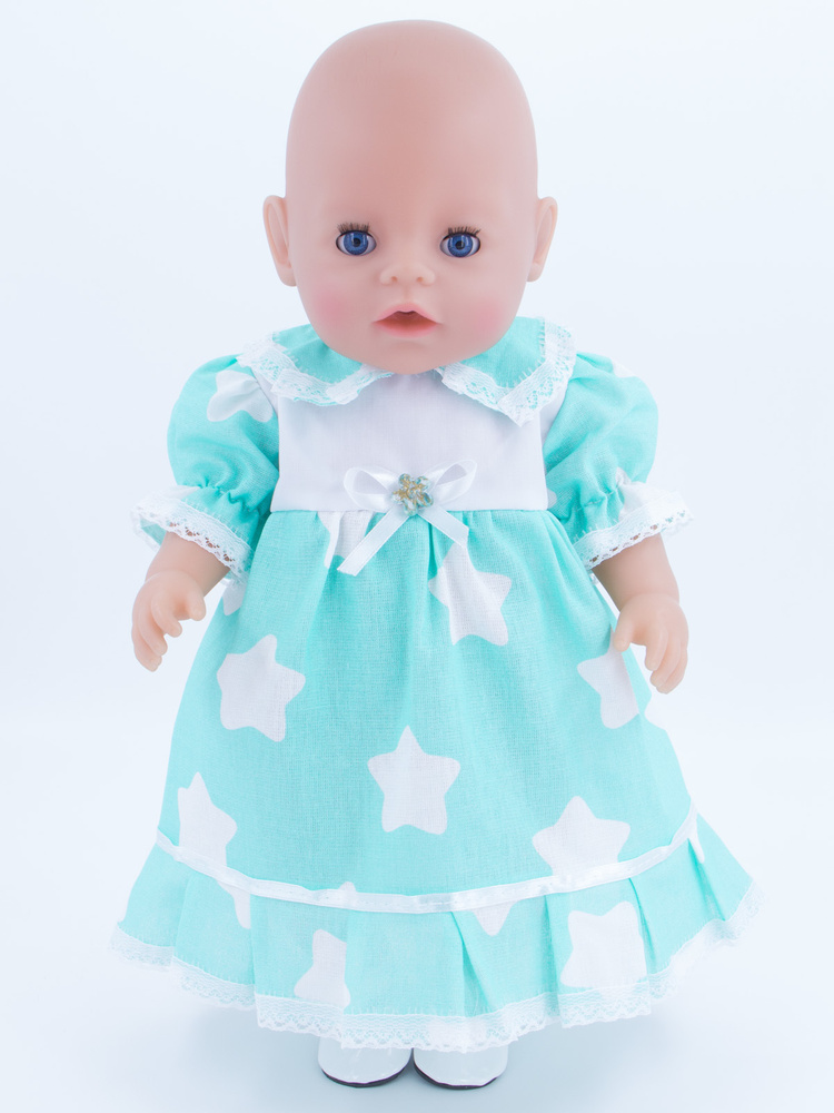 Одежда для кукол Модница Платье для пупса Беби Бон (Baby Born) 43 см светло-зеленый  #1