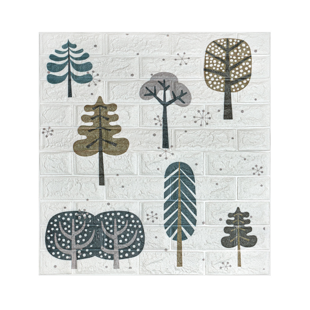 Мягкие самоклеящиеся панели для стен/обои самоклеящиеся LAKO DECOR/коллекция Детская комната, цвет Деревья #1