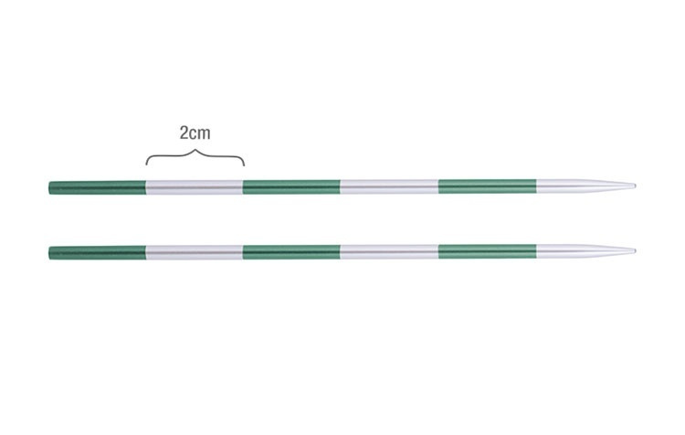 Спицы съемные Knit Pro SmartStix, 3,25 мм, для длины тросика 28-126 см, алюминий, серебристый/изумрудный #1