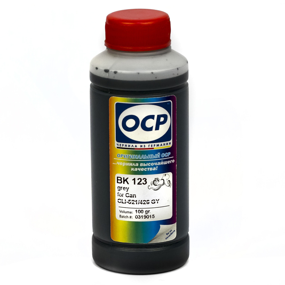 Чернила OCP BK 123 для картриджа CLI-426GY и CLI-521GY серые для струйного принтера Canon Pixma 100 грамм #1