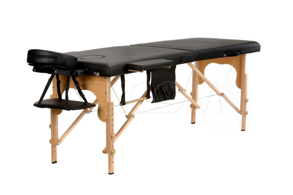 Массажный стол Atlas Sport складной 2-с 60 см деревянный черный  #1