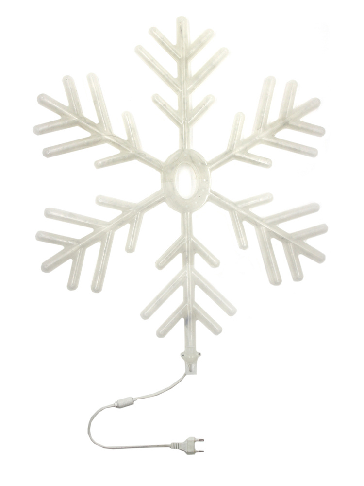 Снежинка светодиодная металлическая подвесная 40 см, дюралайт белого холодного цвета постоянного свечения #1
