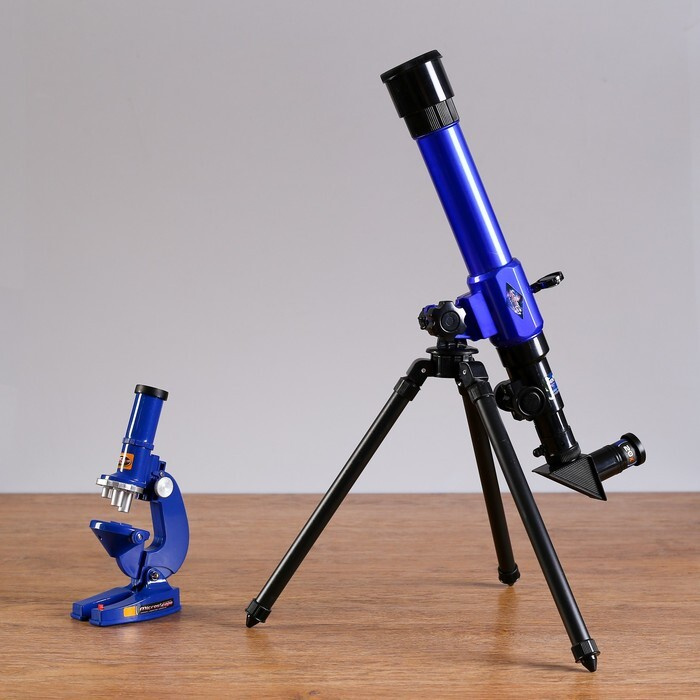 Набор обучающий "Опыт": телескоп настольный , сменные линзы 20х/ 30х/ 40х, микроскоп 100х/ 200х/ 450х, #1