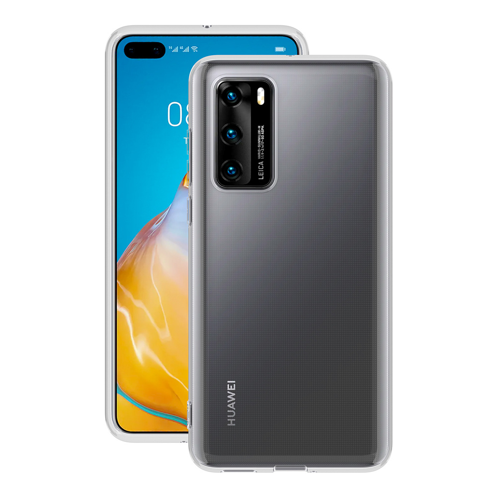 Чехол Gel Case для Huawei P40, прозрачный, черный, TPU, Deppa, 87581 #1