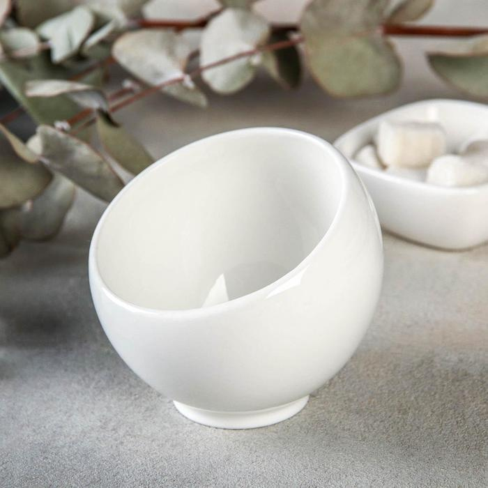 Сахарница Wilmax, 150 мл, 8,5х9 см, цвет белый / Посуда для дома / Стеклянная посуда / Столовая посуда #1