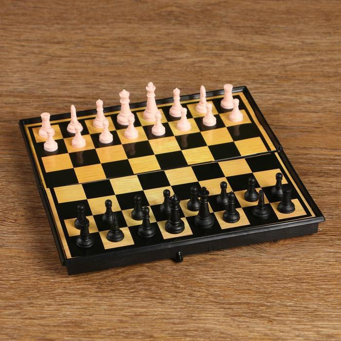 Настольная игра 3 в 1, Атели, шашки, шахматы, нарды, 19х19 см  #1