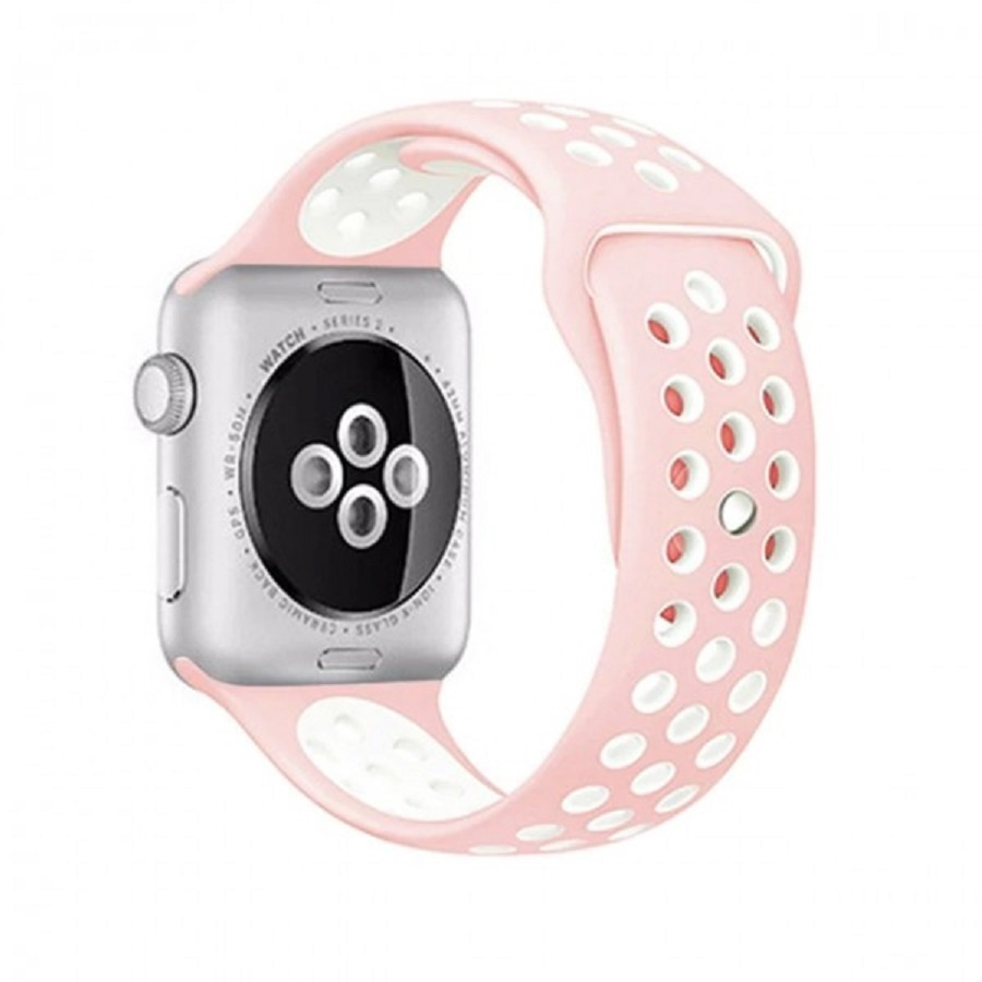 Cиликоновый ремешок спортивный для Apple Watch Series 1-8 и Ultra - 42/44/45/49 мм (эпл вотч), розовый #1