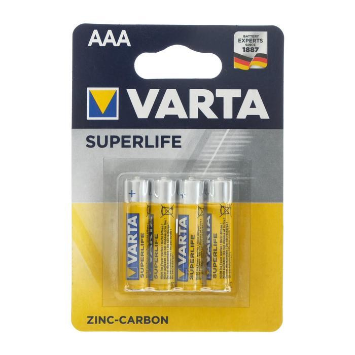 Батарейка солевая Varta SuperLife, AAA, R03-4BL, 1.5В, блистер, 4 шт. #1