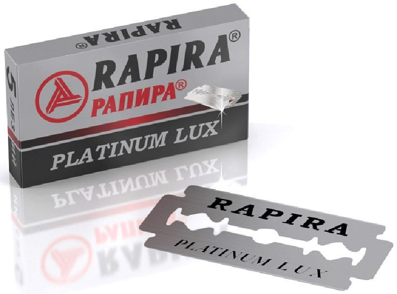 Лезвия двухсторонние Rapira "Platinum Lux", классические, для T-образных бритв и шаветок, упаковка 5 #1