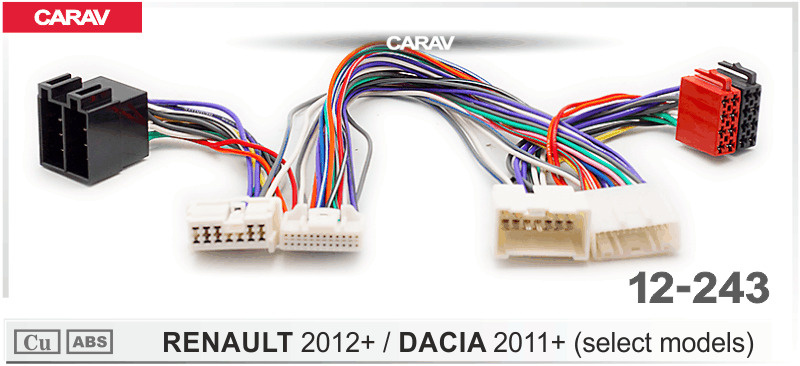 Штатный ISO разъем для магнитол Renault, Dacia. Carav 12-243. #1