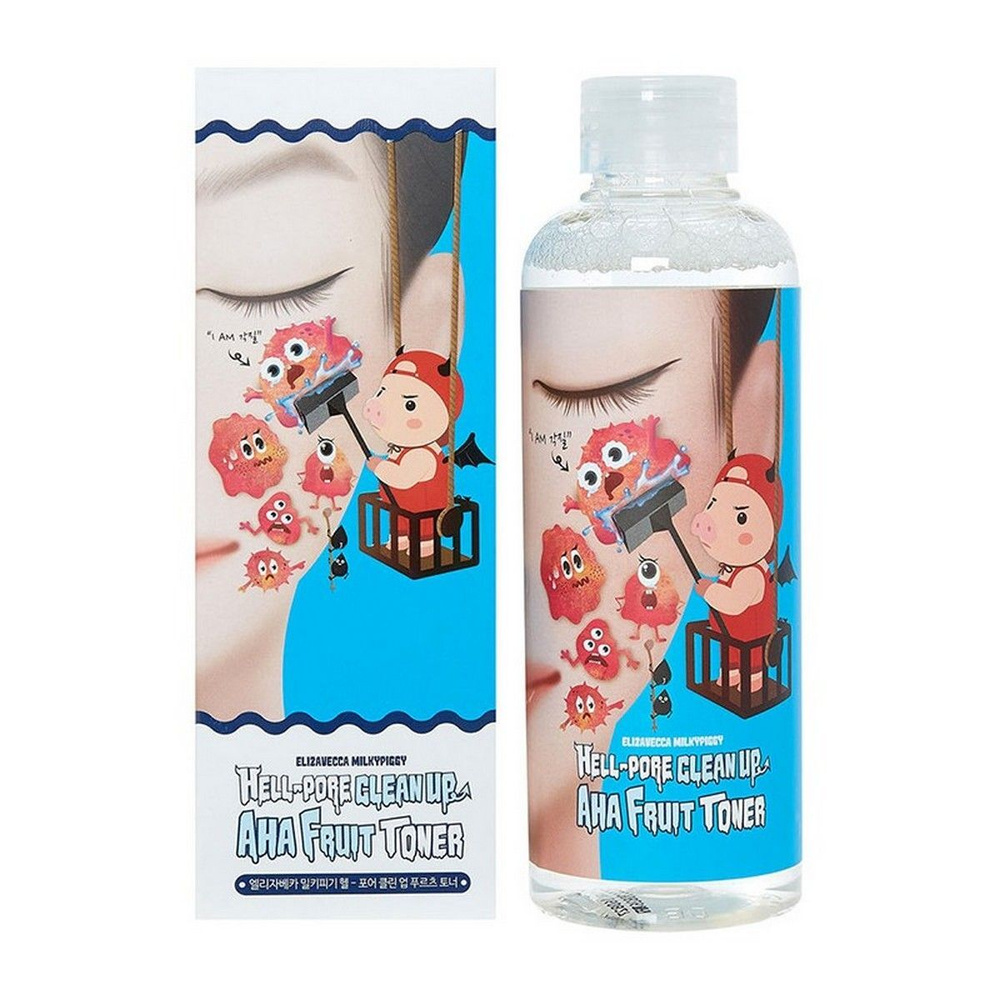 Elizavecca Тонер с фруктовыми кислотами Hell-Pore Clean Up AHA Fruit Toner, 200 мл  #1