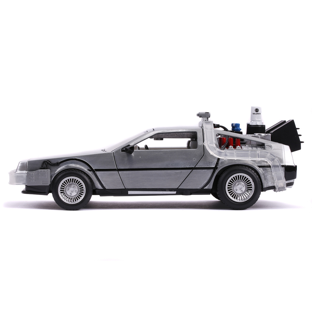 Модель Машинки Hollywood Rides Back to the Future 2 1:24 Time Machine Primer Brushed Raw Metal 31468 #1