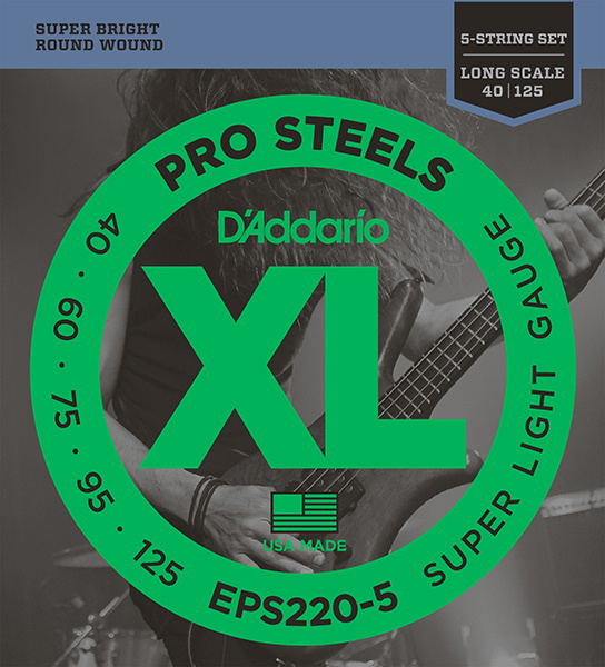 Струны для бас-гитары D'Addario Pro Steels 40-125 Super Light EPS220-5 #1