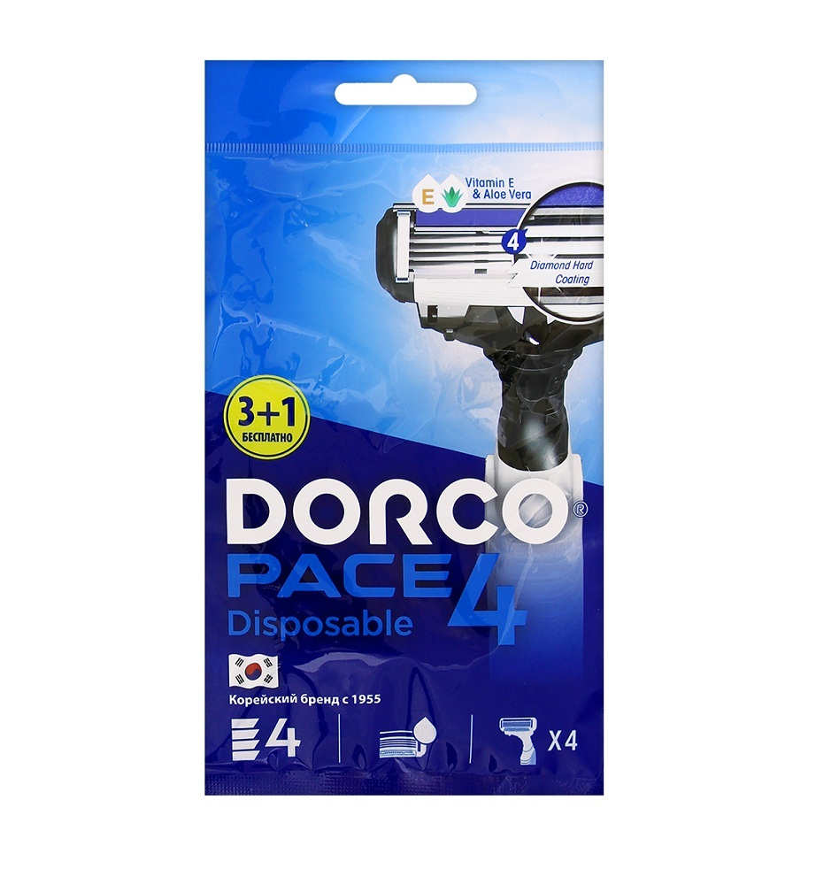 DORCO PACE4 Станки для бритья одноразовые, 4 штуки. #1