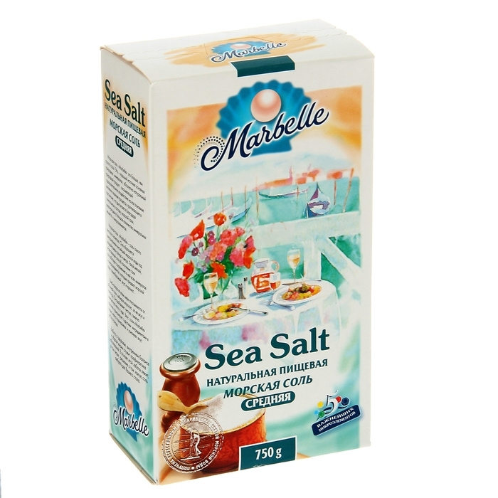 Соль морская Пудофф Marbelle средняя, помол номер 1, 750 г #1