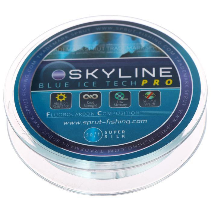 Леска зимняя Sprut SKYLINE Fluorocarbon Composition IceTech PRO 0,165 мм, 4,95 кг, 50 м, цвет голубой #1